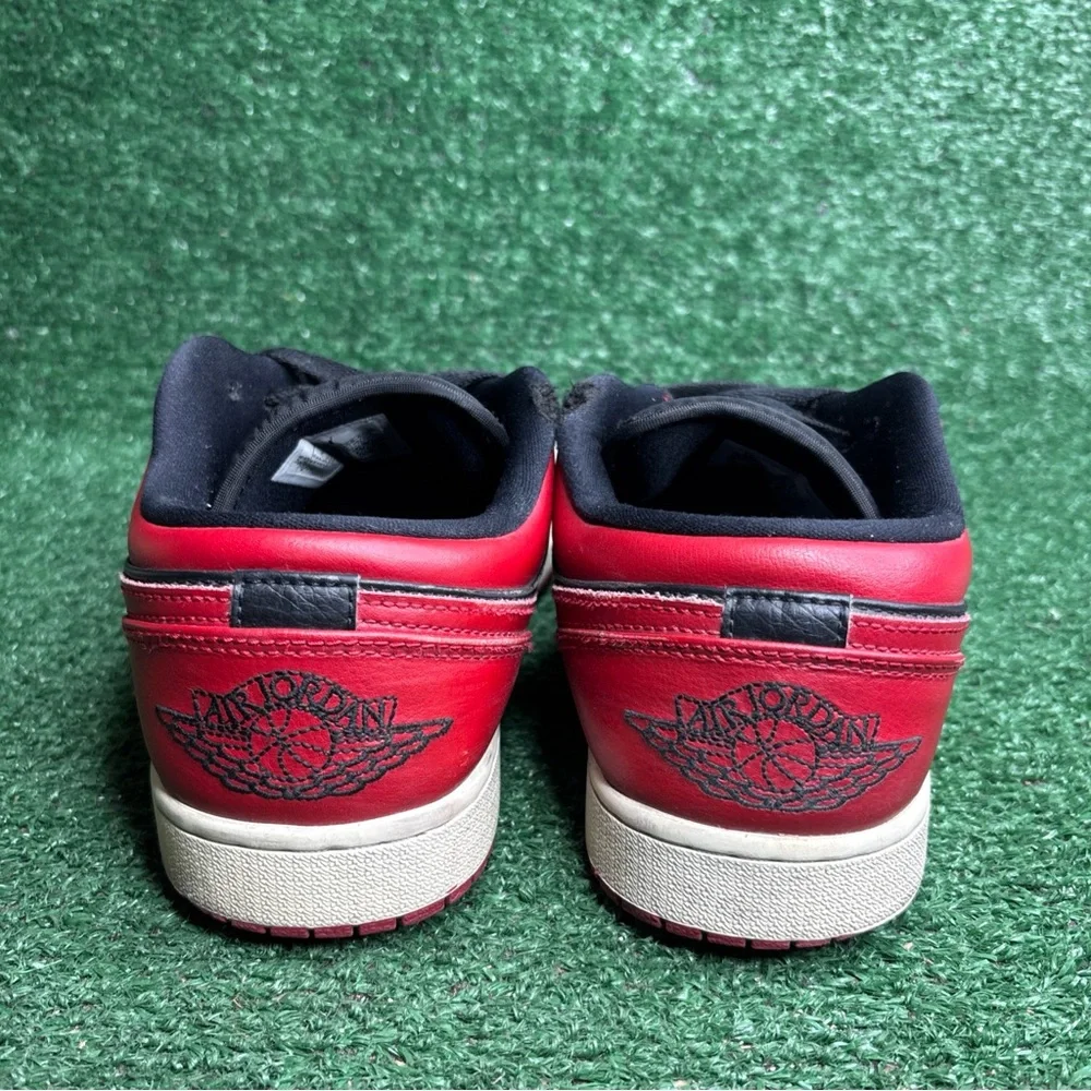 Air Jordan 1 Low Red Black Bred Men's Lifestyle‎ Basketball Sneakers Size 9.5